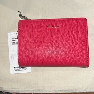 Furla Pink Wallet with Gold-Tone Zipper